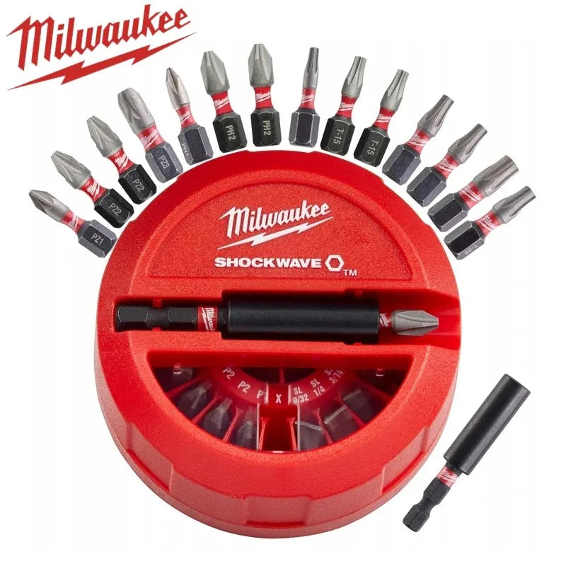 MILWAUKEE 4932430904 15 Pieces SHOCKWAVE Impact Duty Puck Set Drill Bits Set for Impact Drill Milwaukee Power Tool Accessories