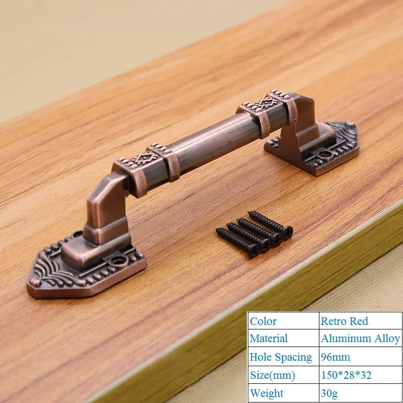 High Quality Decorative Furniture Wood Barn Door Handle Antique Imitate Copper Aluminum Alloy European Drawer Flush Handles