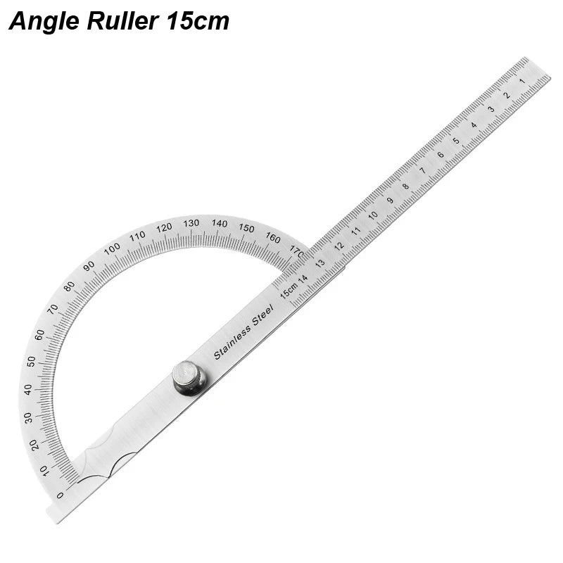 Angle Meter Measure Protractor Ruler Metal Finder 180 Degree Guage Goniometer Stainless Steel Woodworking Wood Measurement Tool