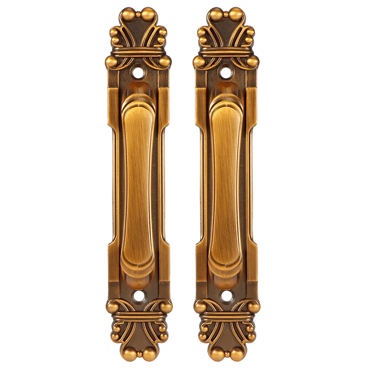 2Pcs Door Handles European Style Antique Zinc Alloy Door Pull Handle Cabinet Hardware Accessory for Balcony Wooden Doors