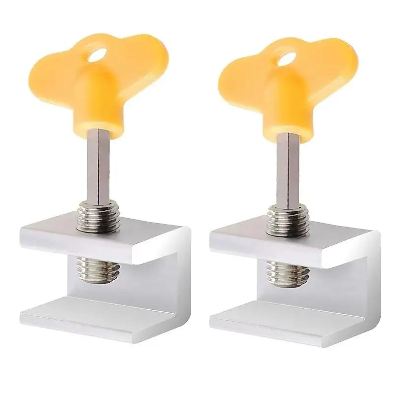 2pcs Patio Sliding Door Lock Aluminium Alloy Buckle Anti-Theft Access Restriction Limiting Device