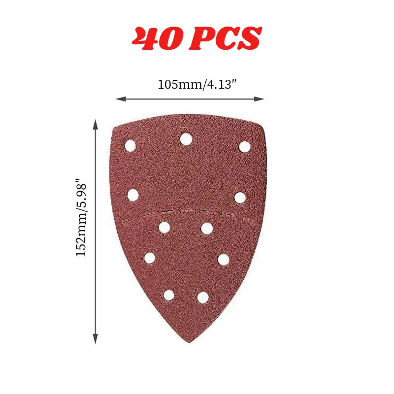 10/20/40 PCS 11Holes Mouse 40-2000 Grits Paper Detail Sanding Sander Sander PSM Triangular Sandpaper Detail Multi