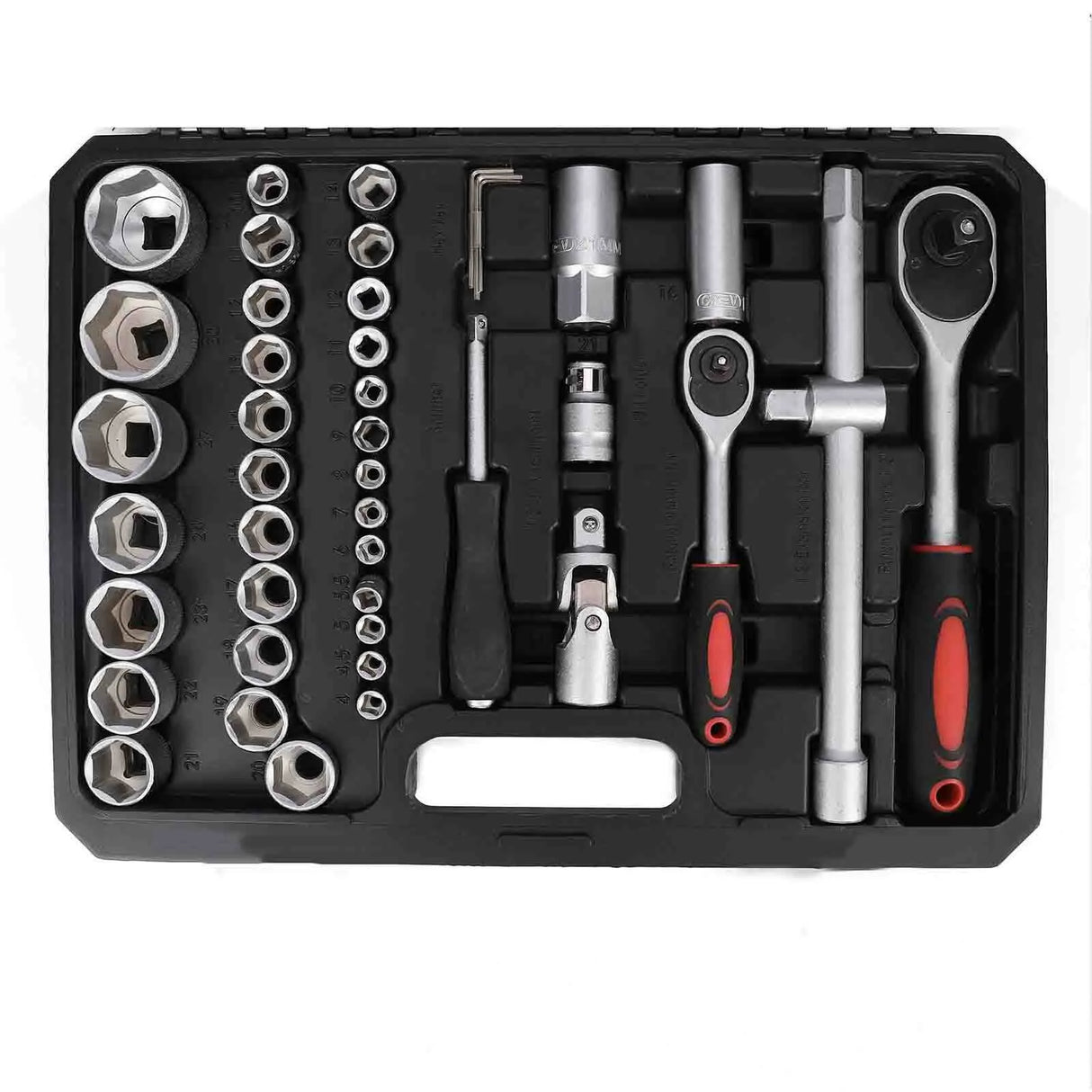 Professional 94Pcs 1/2" & 1/4" Drive Socket Set Screwdriver Bits Ratchet Torque Wrench For Car Repair Kit with Black