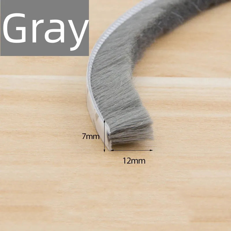 10M Brush Strip Self Adhesive Door Window Sealing Strip Door Window Windproof Dust Sound Insulation Strip Gasket Home