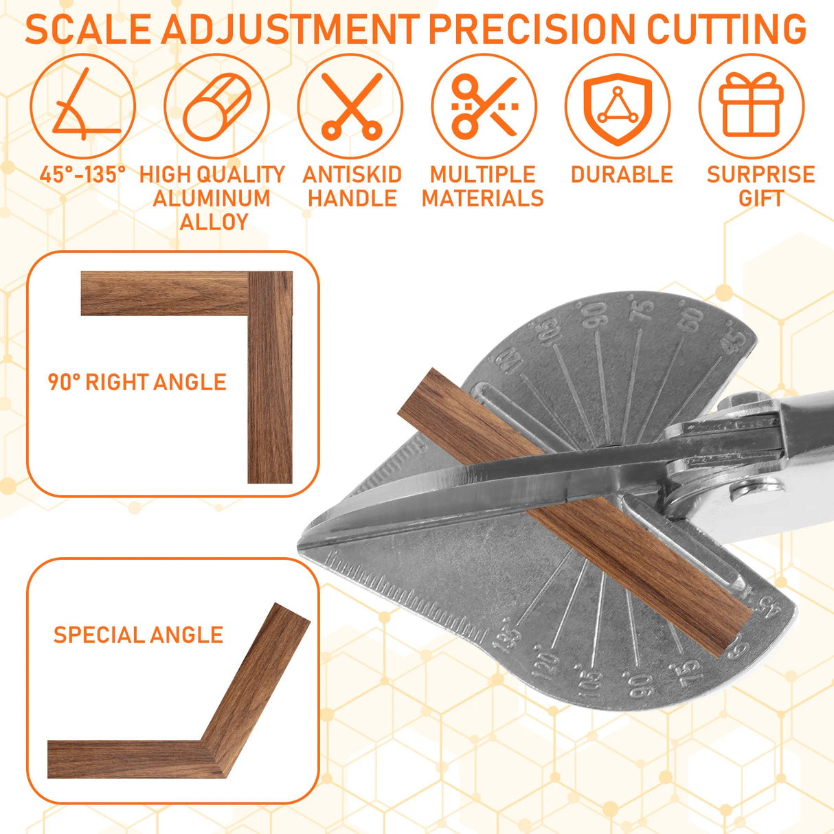 Miter Shears 45°- 135° Multi Angle Multifunctional Cutter for Precise Angular Cutting