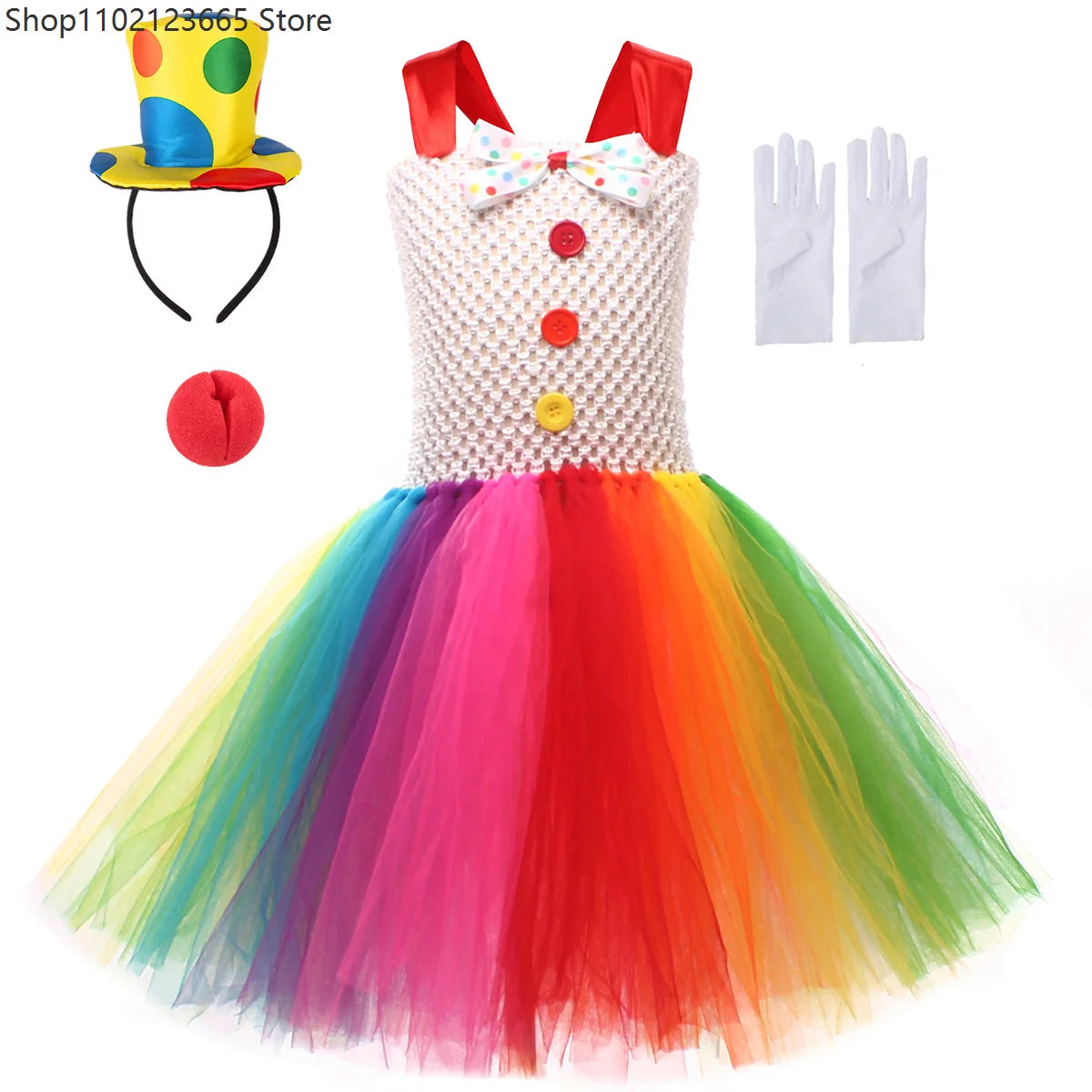 Funny Circus Clown Costume for Chicas Carnival Party Dresses Naughty Joker Cosplay Halloween Costume Enfant Fancy Tutu Dress Up