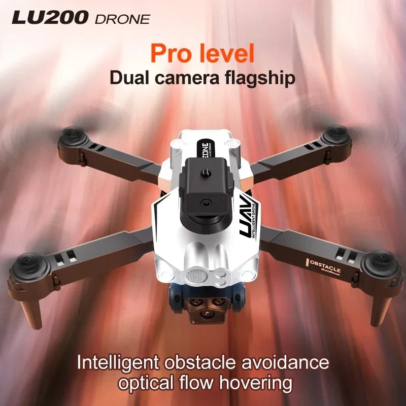 LU200 Drone 8K Professionale Dual-Camera HD WIFI GPS Optical Localization Four-way Obstacle 10000M Remote Control Drone