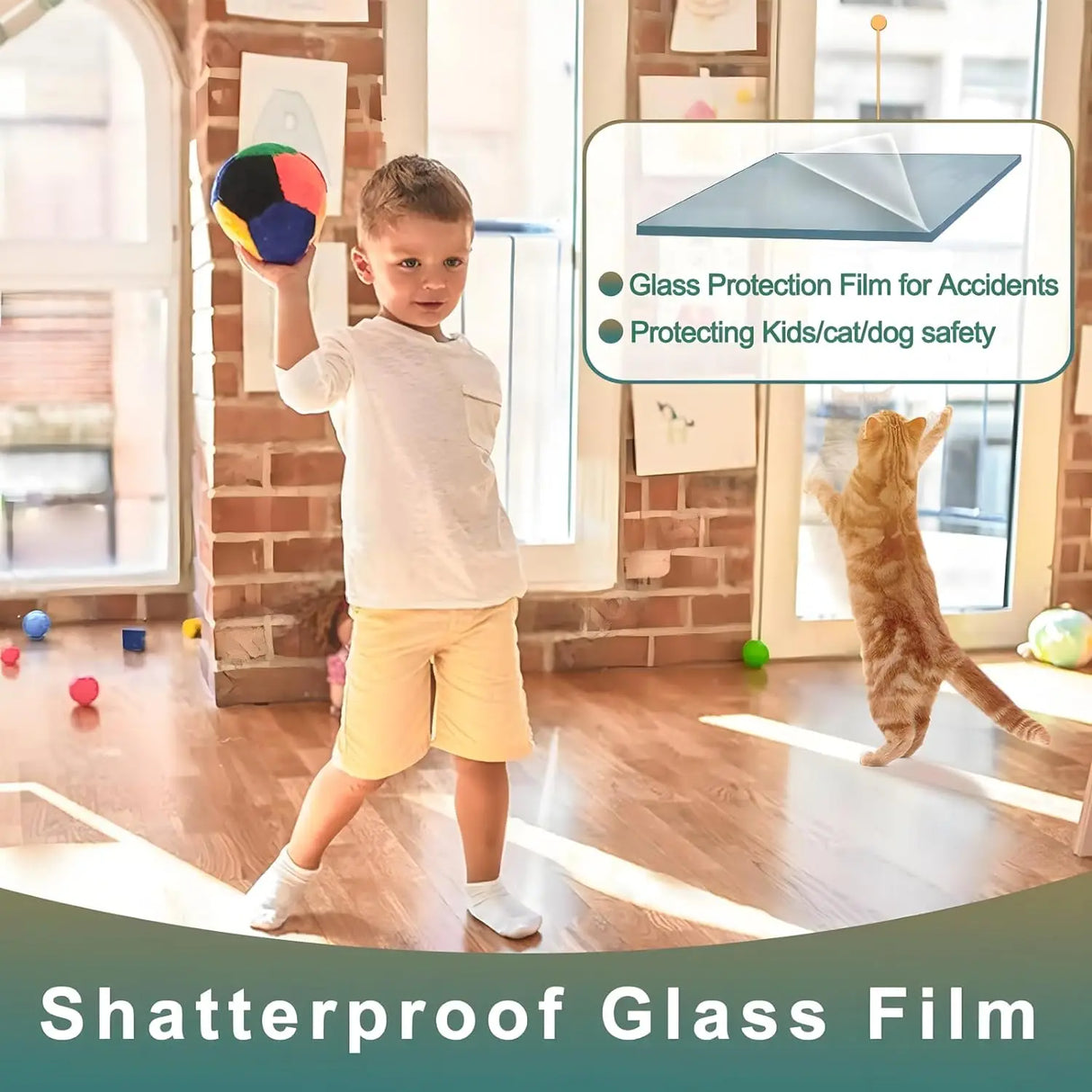 Clear Security and Safety Window Film Shatterproof Film for Glass Windows Anti Shatter Tempered Glass Cover Clings Film for Home