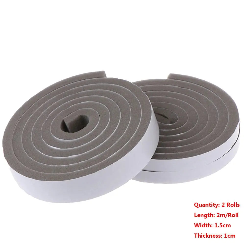 2M/Roll Foam Door Window Sealing Strip Weather Stripping Self-Adhesive Soundproof Windproof Dustproof Draught Excluder