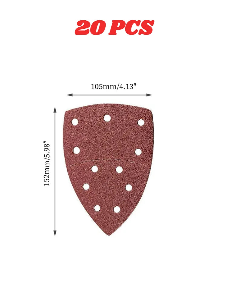 10/20/40 PCS 11Holes Mouse 40-2000 Grits Paper Detail Sanding Sander Sander PSM Triangular Sandpaper Detail Multi