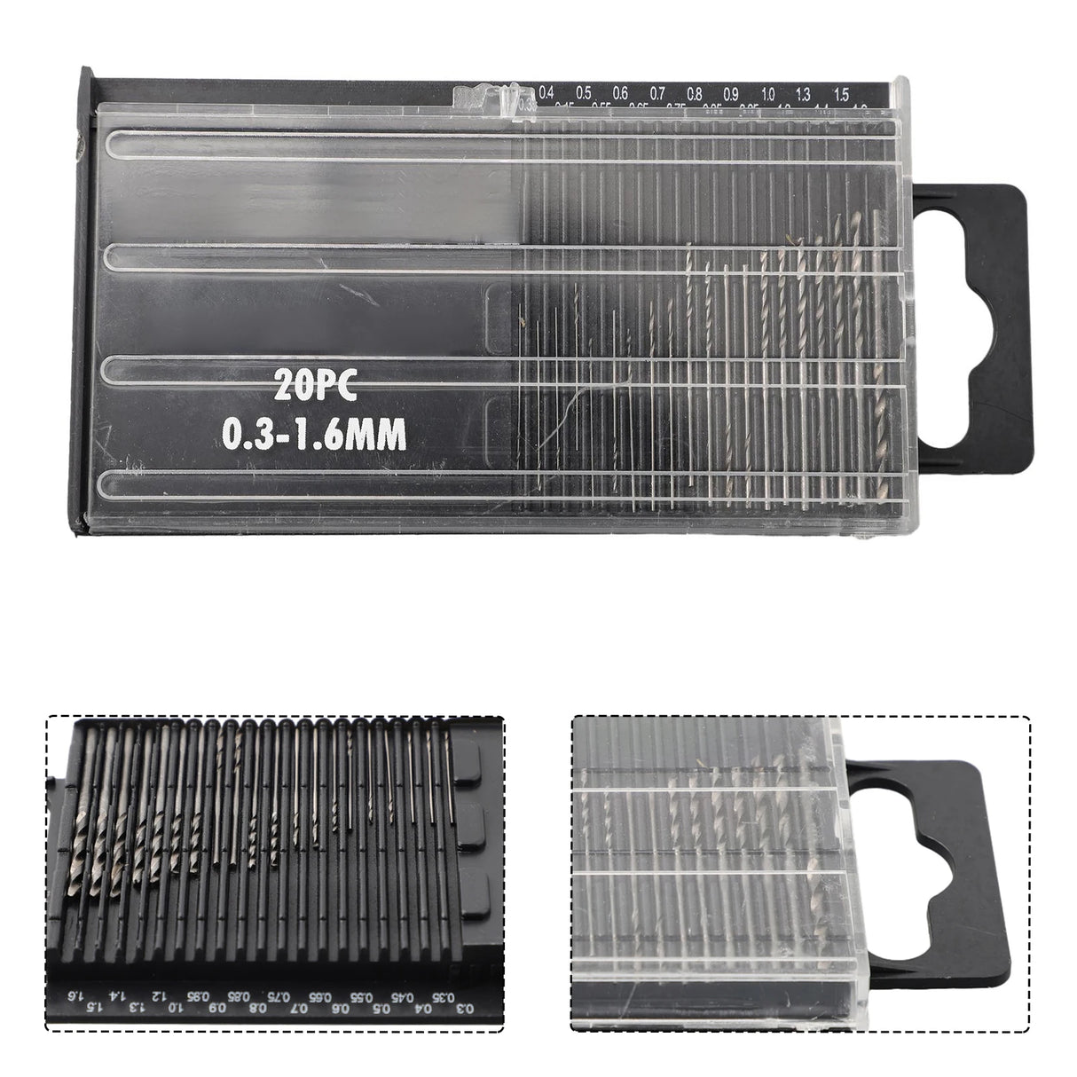 20Pcs 0.3mm-1.6mm Mini HSS Spiral Drill Bit Set With Box Drill Bits Set For Precision Crafts Jewellery Watch Repair