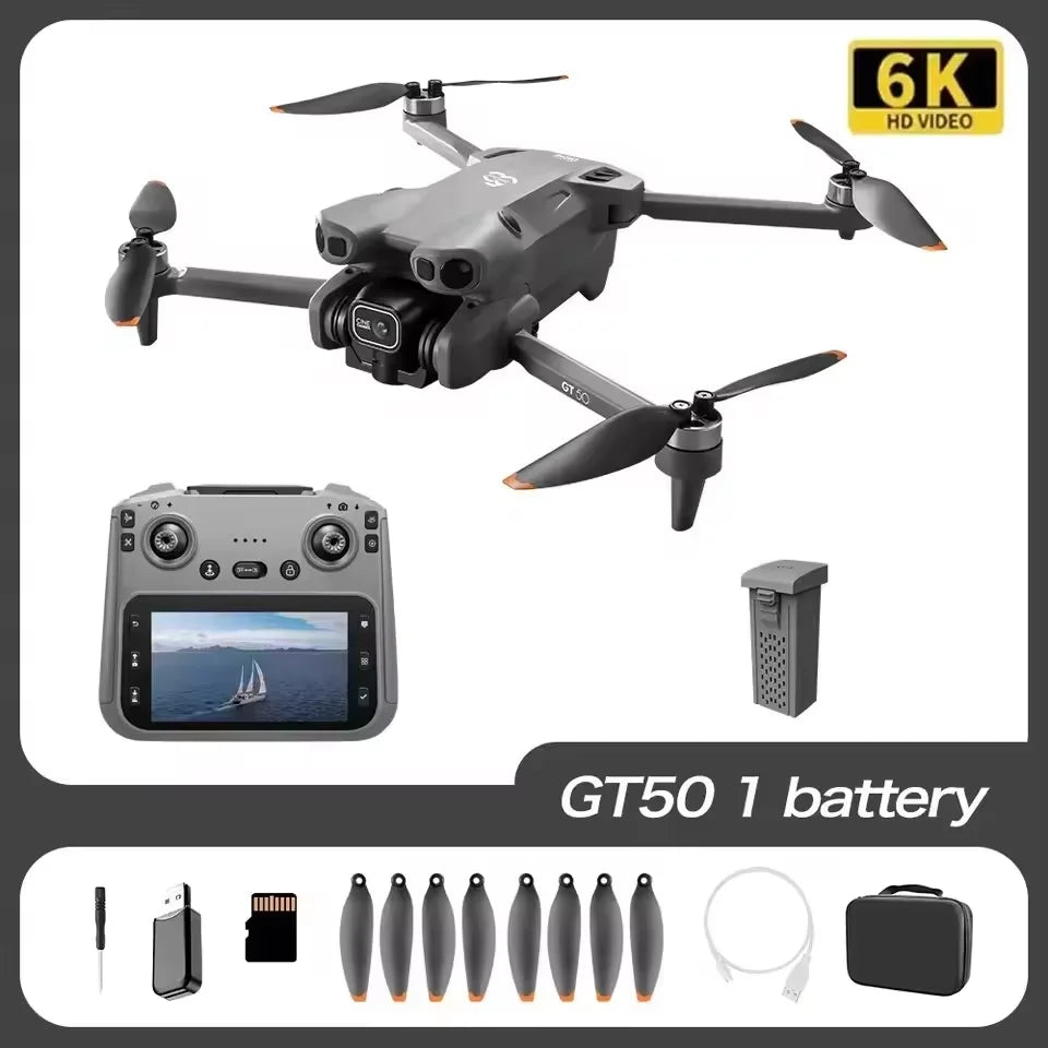GT50 Pro 8K Dual-Camera HD Aerial Photography Foldable Screen RC Quadcopter New Upgraded Drone Dron with Toy for Kids Boys Gifts