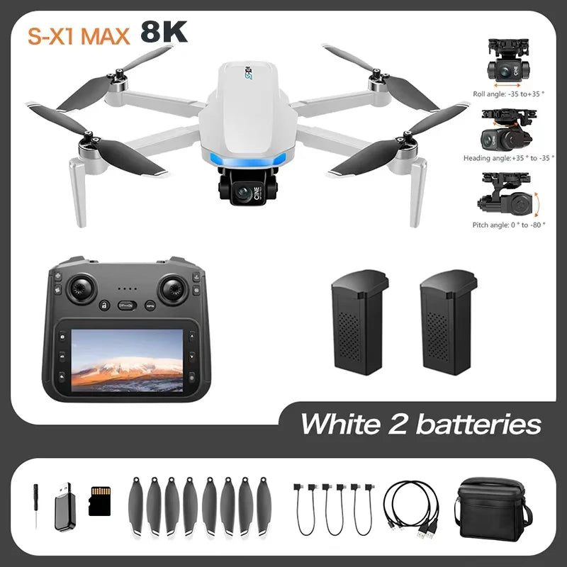 Lenovo S-X1 GPS Drone 8K HD professional camera Three-axis gimbal WIFI Obstacle Avoidance Quadcopter Brushless Toy Gift