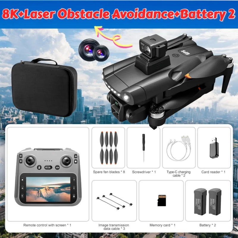 Lenovo V198MAX GPS Drone 8K Professional Camera Aerial FPV Brush Laser Obstacle with Large Screen Remote Control Drone