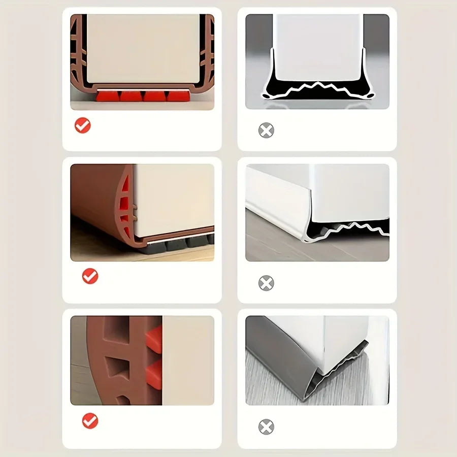 Self-adhesive Door Bottom Sealing Strip Bedroom PVC Draught Soundproof Excluder Insect Prevention Draft Stopper Home Door Seal