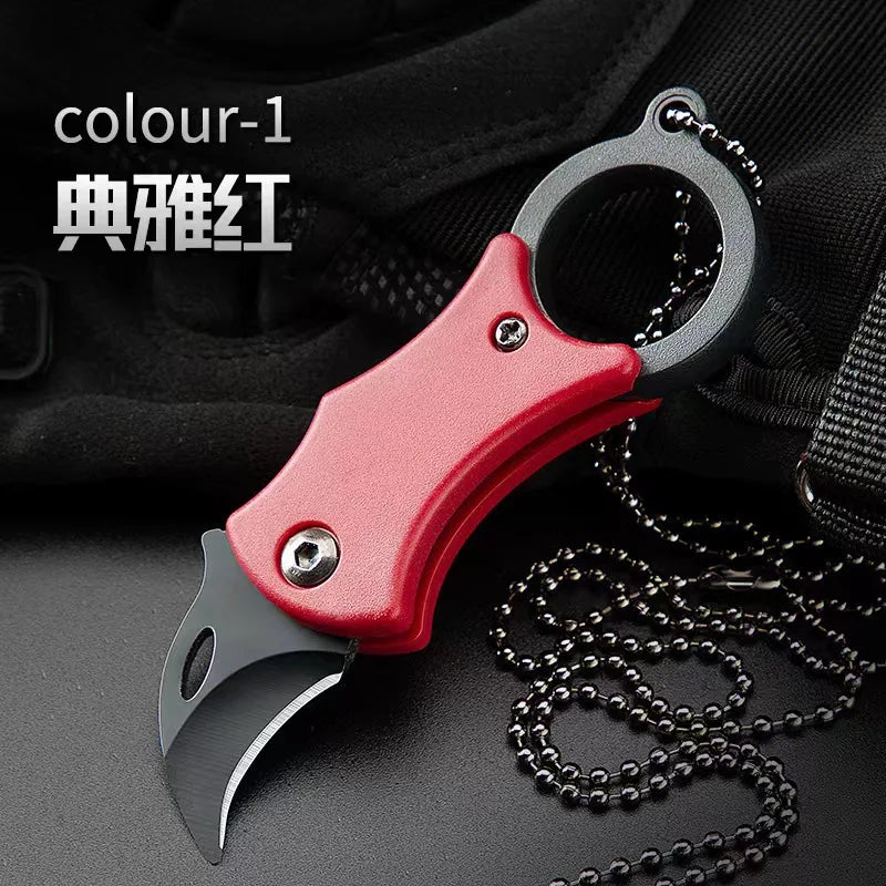 Mini Fox Necklace Pocket Knife Outdoor Portable Defense Eagle Claw Folding Knife Home Travel Open Box Keychain Folding Knife