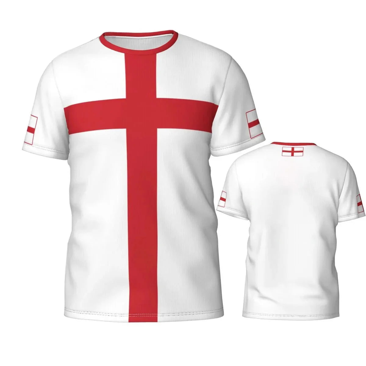 New England Flag Graphic 3D Printed T-shirt England National Emblem Trend Men's Tops National Day Gifts Personalized Tee