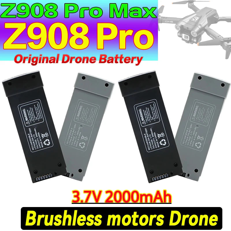 3.7V 2000mAh Z908 ProMAX Drone Battery For Z908 PRO RC Plane 3.7V 2000MAh Z908MAX Drone Grey/Black Battery Accessories Parts
