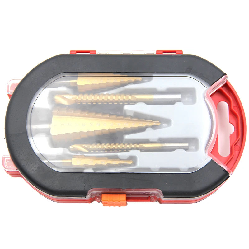 4-12/4-20/4-32mm triangular handle straight groove ladder drill 3/6/8 saw drill 6pc hole punching worker Assembly set