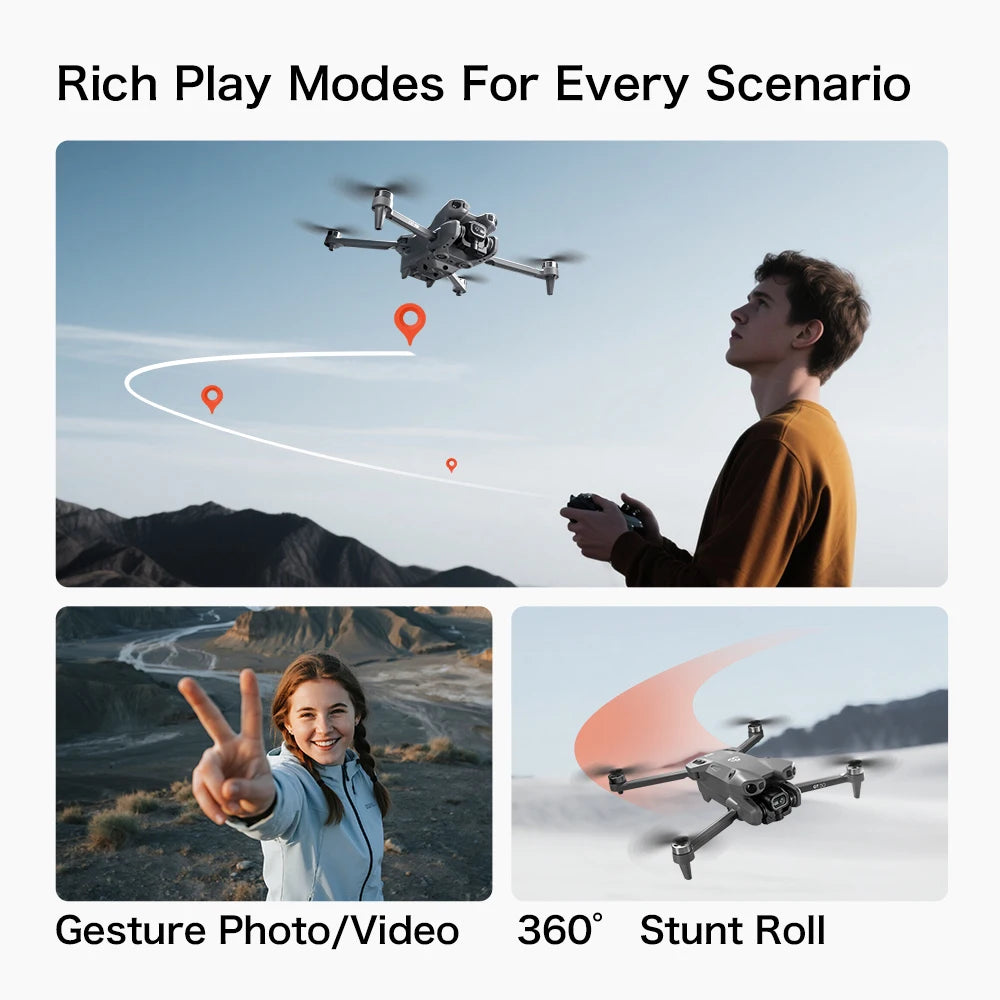 Lenovo GT50 Pro RC Drone 8K HD Dual Cameras WiFi GPS Brushless Motor 5.64 Inch Large Screen Remote Control 20Min Flight Gift Toy