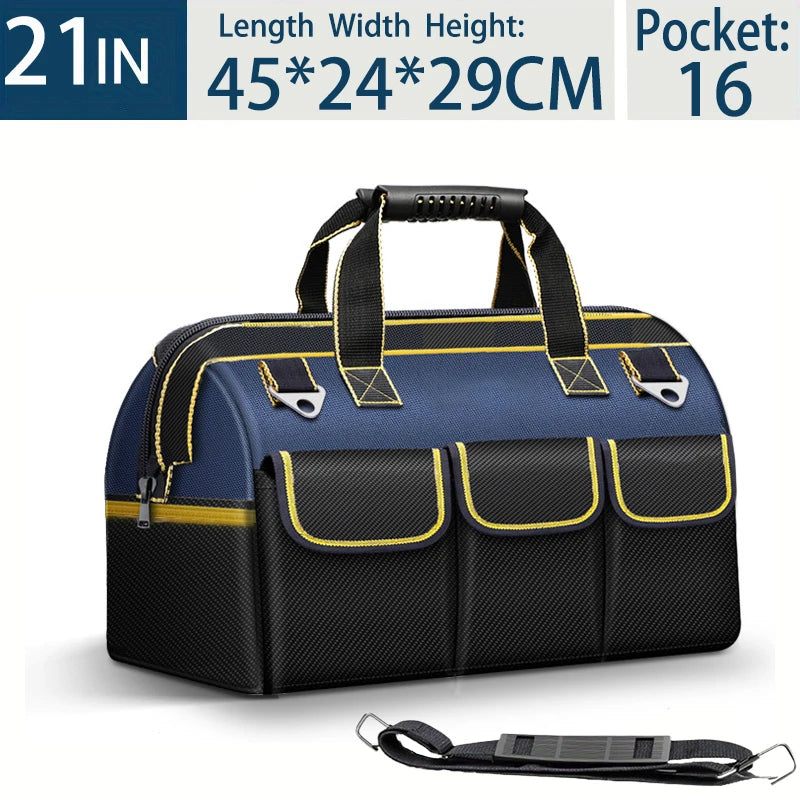 Multifunctional 23inch Tool Bag Thickened Large Capacity Waterproofed Wear-Resistant Toolkit MultiPocket Electrician Storage Bag