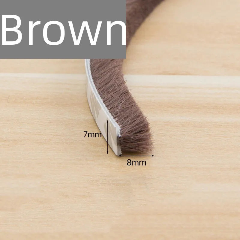 10M Brush Strip Self Adhesive Door Window Sealing Strip Door Window Windproof Dust Sound Insulation Strip Gasket Home