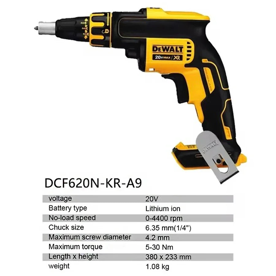 DEWALT DCF620N/DCF6202 18V XR Brushless Cordless Screw Gun for Drywall with 360° Rotating Accessory Bare Tool127
