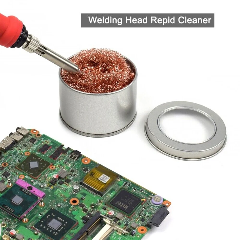 Soldering Iron Tip Cleaner Non-Slip Solder Tip Cleaning Wire Ball Tin Remove For Cleaning Soldering Irons And Tips