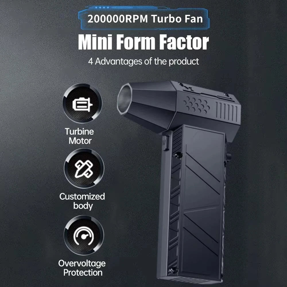 X6 Powerful Air Blower 200000RPM Brushless Violent Fan Vacuum Dust Cleaner Strong Winds 53m/s Turbo Jet Blower Type-C Recharging