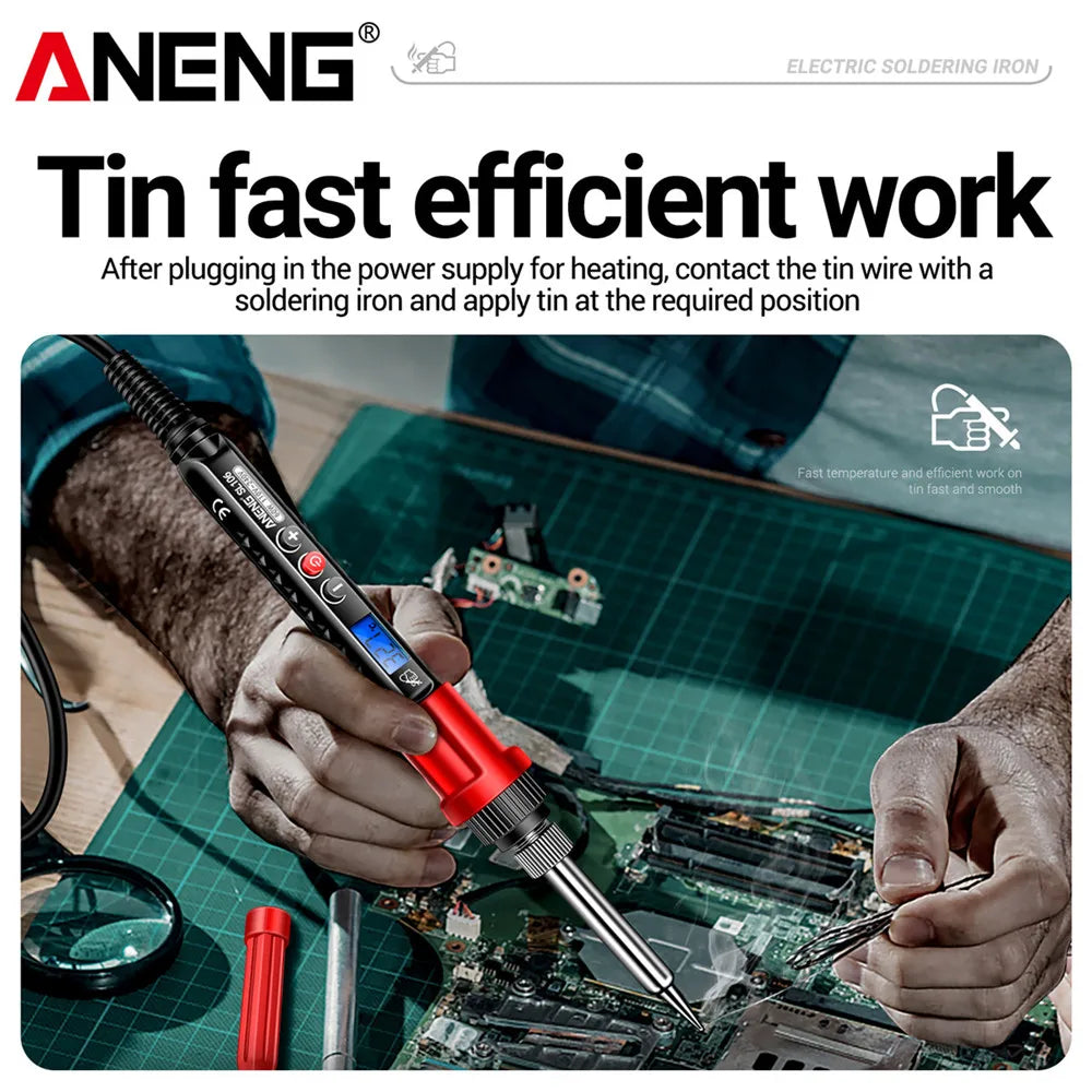 ANENG SL106 Electric Soldering Irons Adjustable Temperature Welding Solder Rework Station Heat Pencil Tip Repair Tools 110V/220V