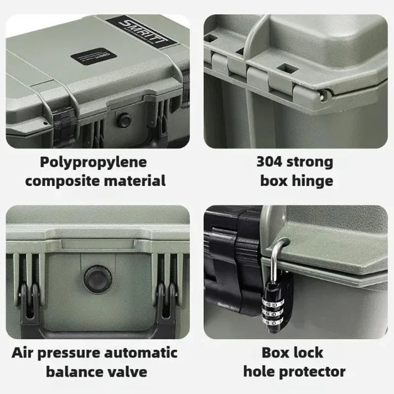 Professional Tool Case Waterproof Tool Box with Wheels Hard Toolbox Work Storage Box Electrician Accessories Organizer Boxes