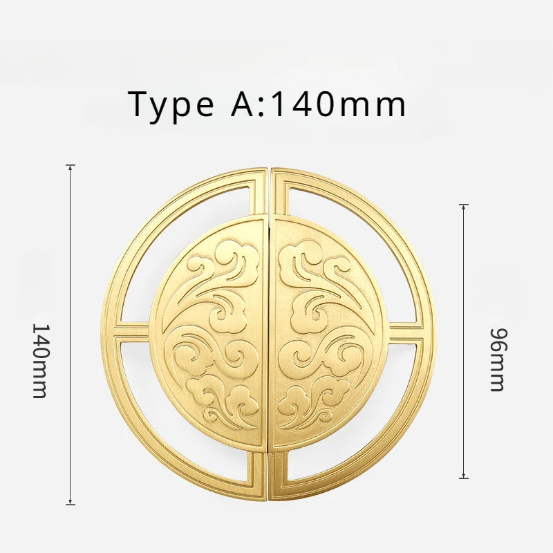 High-end Cabinet Door Handle Pattern Brass Xiangyun Furniture Luxury Wardrobe Cabinet Round Door Drawer Knobs