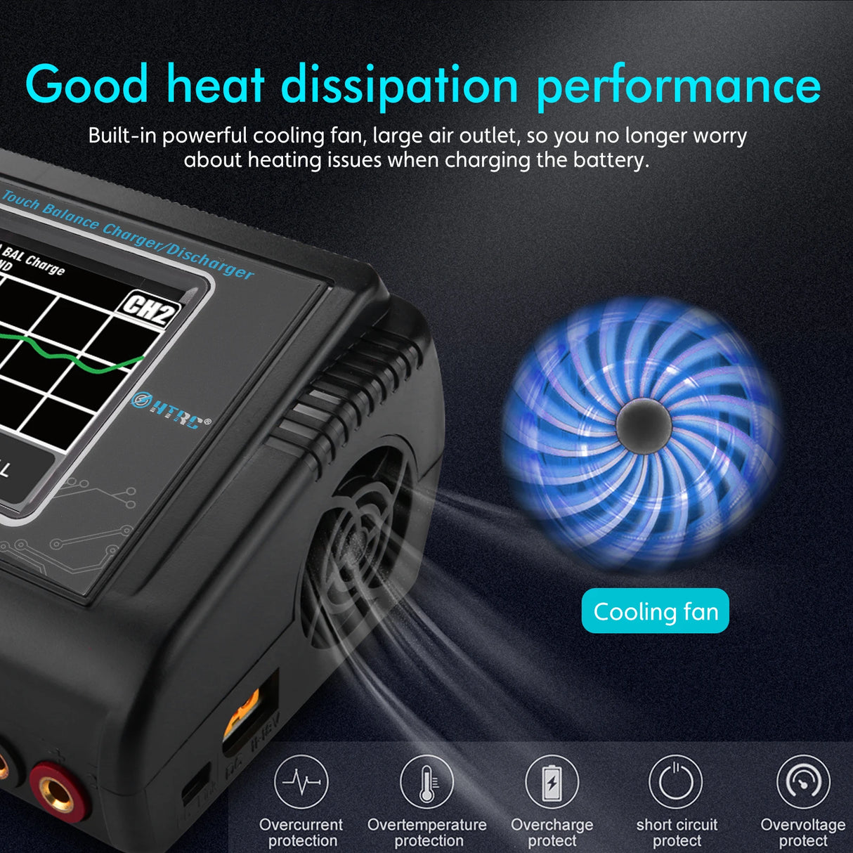 HTRC T240/K6+Pro/L6X2/C150 Lipo Charger Dual Channel AC 150W DC 240W RC Charger for Lipo NiMH NiCD LiHV NiCd PB Li-ion Battery