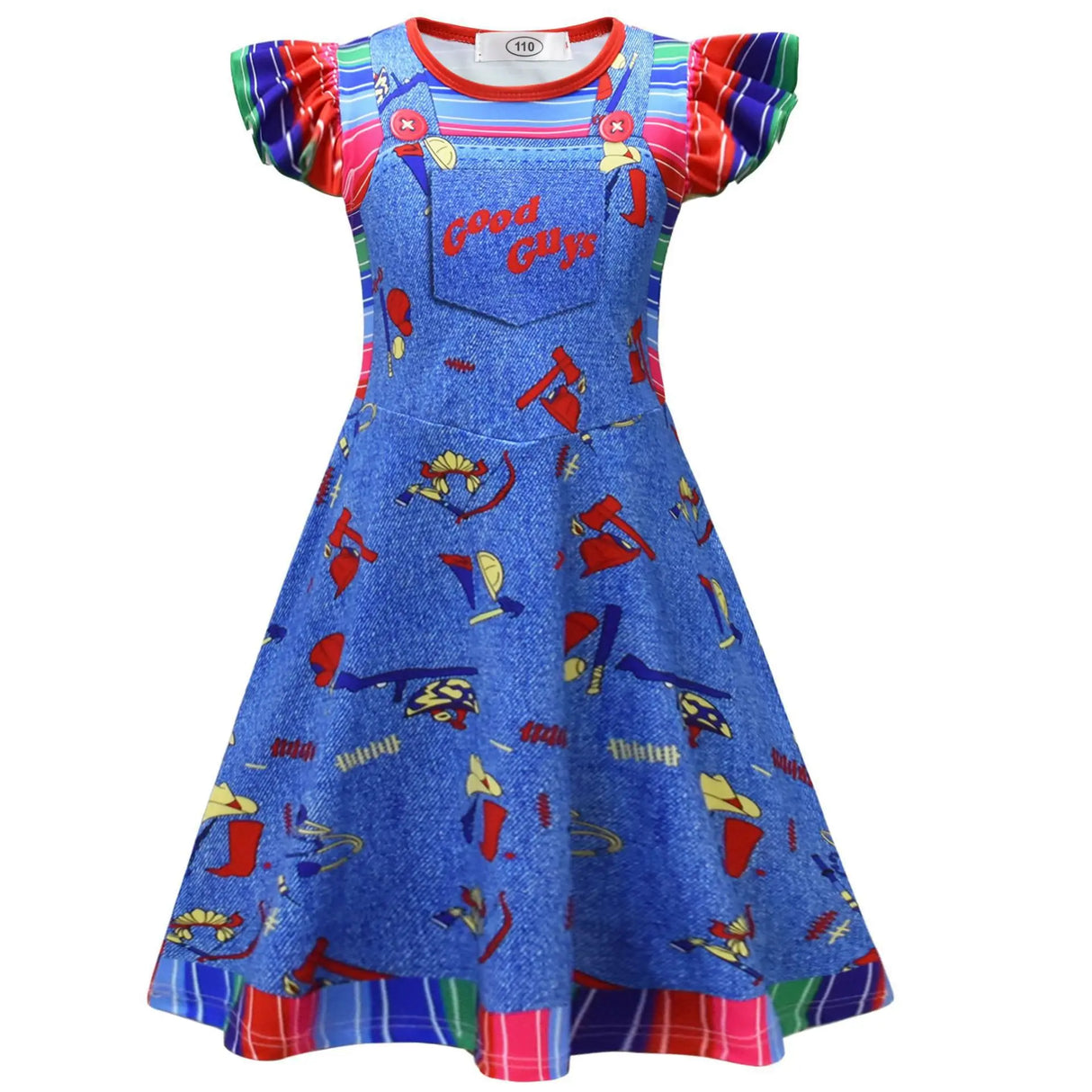 Kids Chucky Clothing for Boy Girl Long T Shirt Pants Dress Free Mask Ghost Dolls Cosplay Pyjamas Carnival Party Outfit Xmas Gift