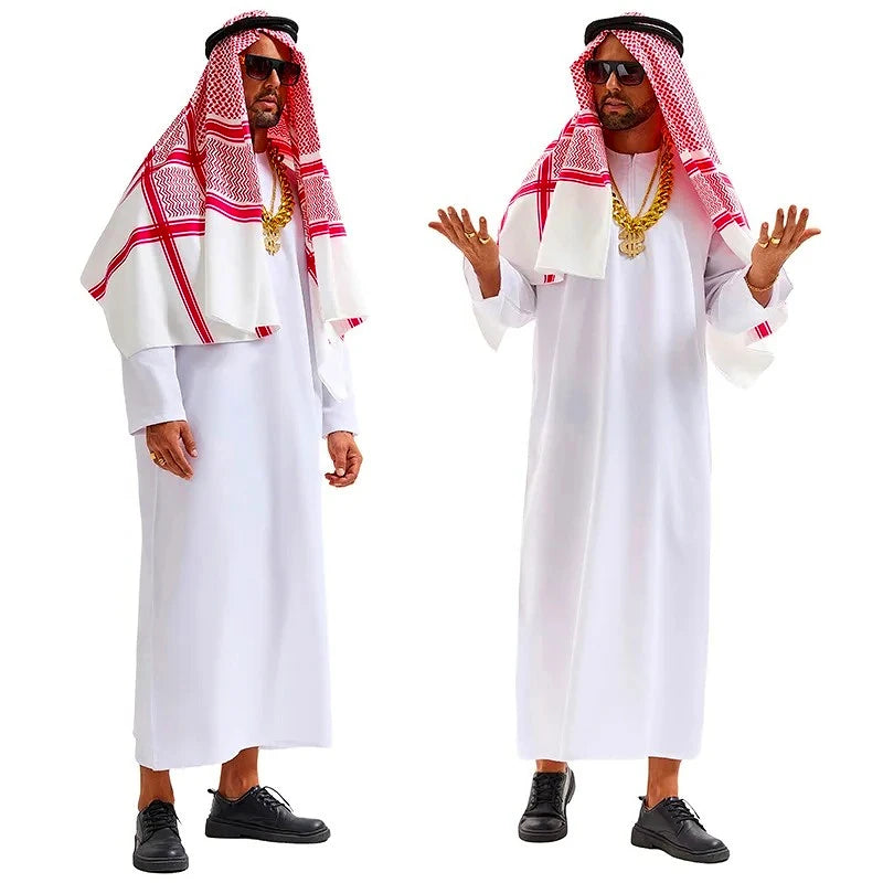 Men Arabia Arab Sheikh Costume Shepherd Arabian Prince Cosplay for Adult Fantasia Purim Halloween Costumes