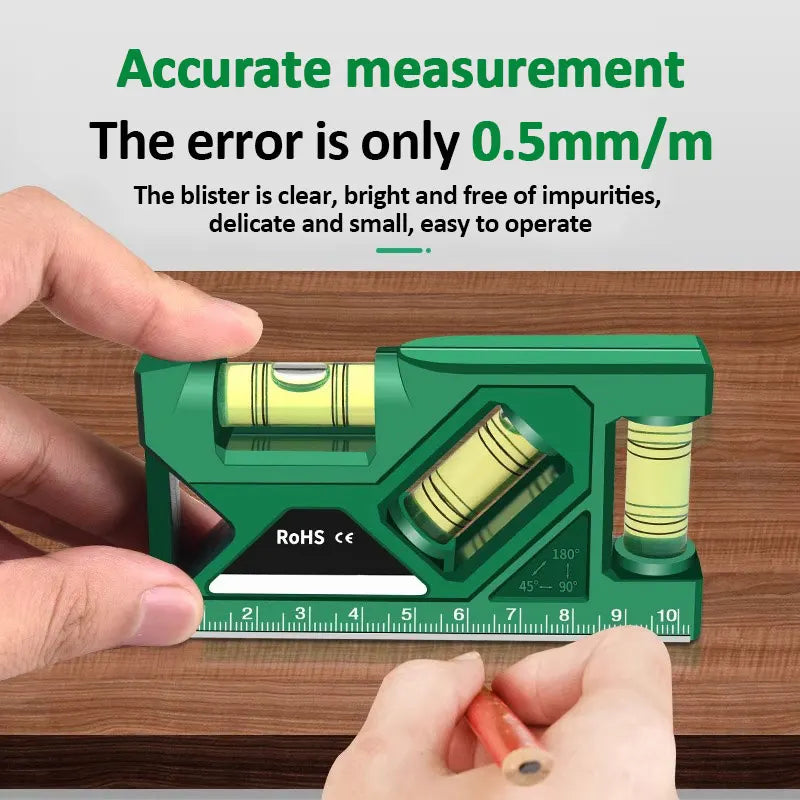 Mini Level Gauge High-precision Horizontal Vertical Measure Metric Ruler Protractor Home Portable Magnetic Pocket Level Gauge