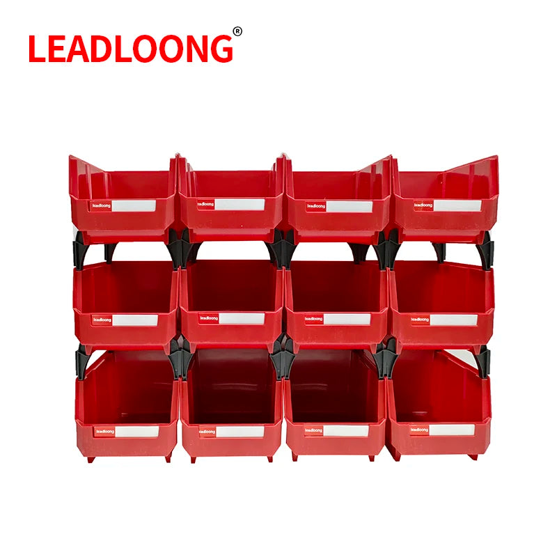 LEADLOONG V2 Part Bin 12pcs 8 x5x4in/20*13*11cm Sundries Tool Organizer Box Suitable For Office Desk And Car Accessories Storage