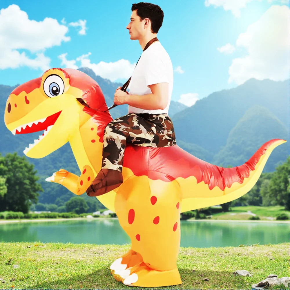 Funny Animal Mascot Unicorn Flamingo Dinosaur Inflatable Costumes Dress Suit Adult Halloween Purim Anime Party Cosplay Costumes