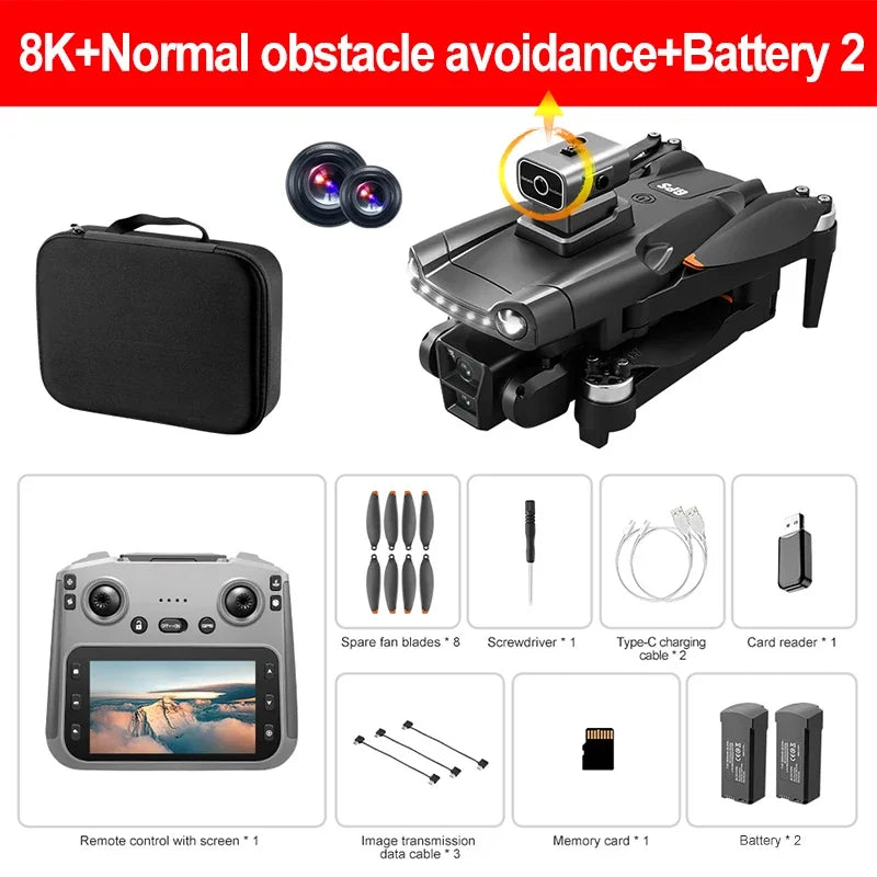 Lenovo V198MAX GPS Return Drone 5G 8K HD Dual Camera Dron Remote With Screen Laser Obstacle Avoidance Drone RC Toys Gifts FPV
