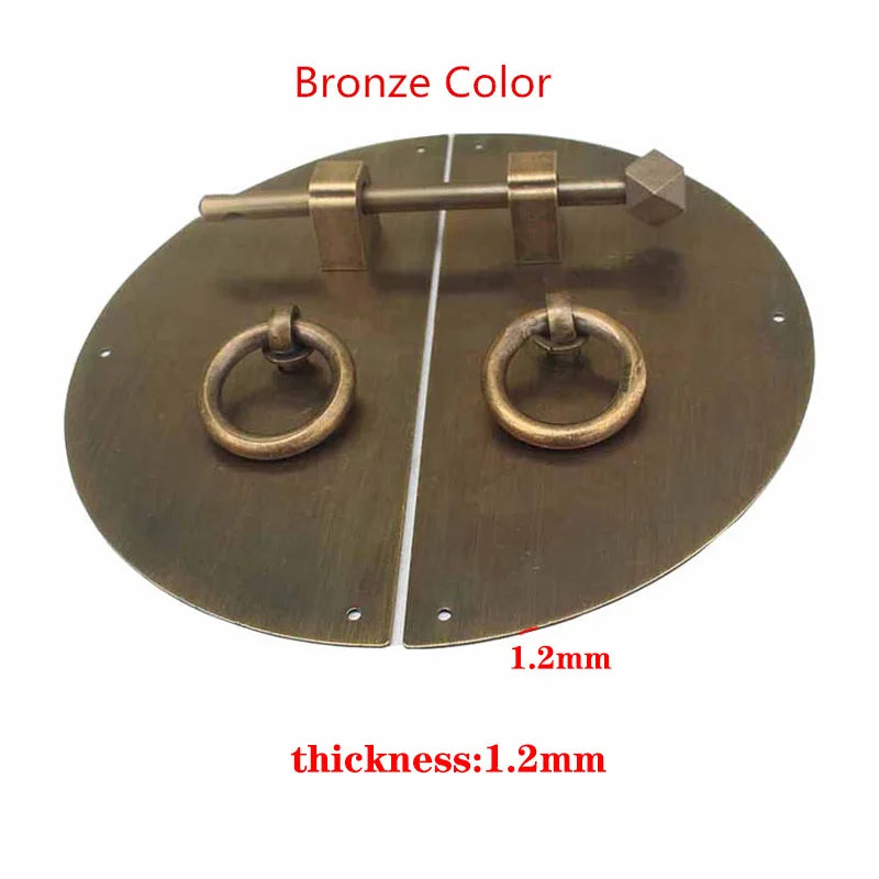 1Set Brass Classic Cabinet Knobs And Handles Bronze Round Face Plate Back plate Handles For Furniture Ancient Pull Lock Latch