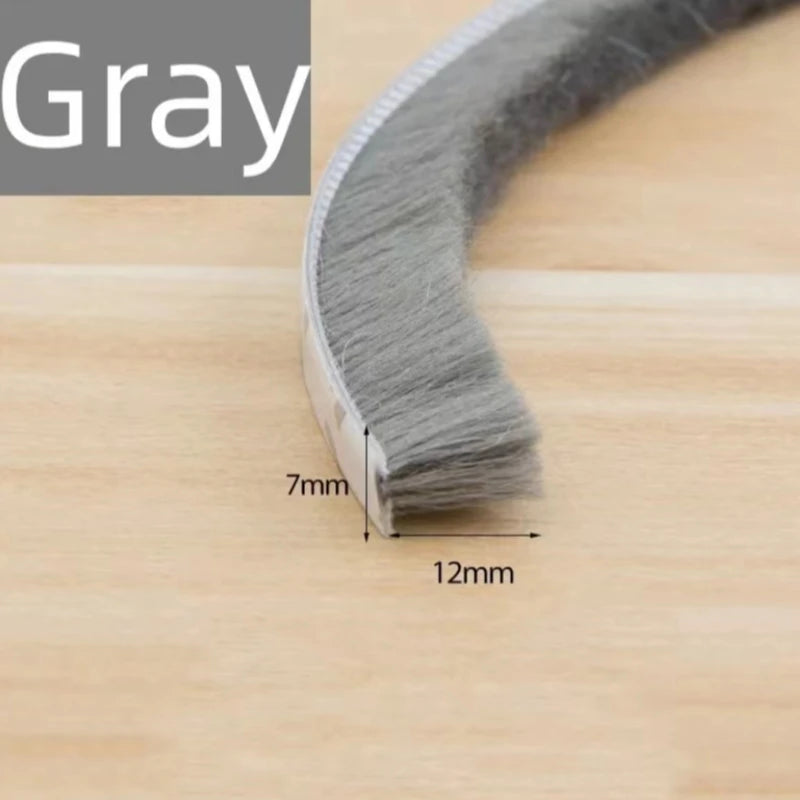 5/10/20M Self-adhesive Wool Sealing Strip, Aluminum Alloy Door And Window Insulation, Sound Insulation, And Collision Prevention