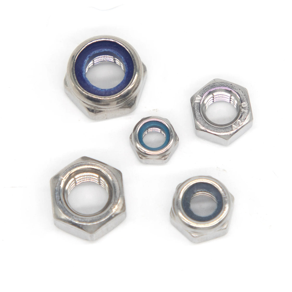 175pcs 304 Stainless Steel Nuts and Metric Locknut Kits M3 M4 M5 M6 M8 M10 Metric Nylon Insert Lock & Hex Nut Set