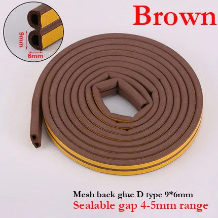 5Meters DIPE Self-Adhesive Door And Window Sealing Strip Glass Window Anti-Collision Rubber Strip Foam Sound Insulation Strip