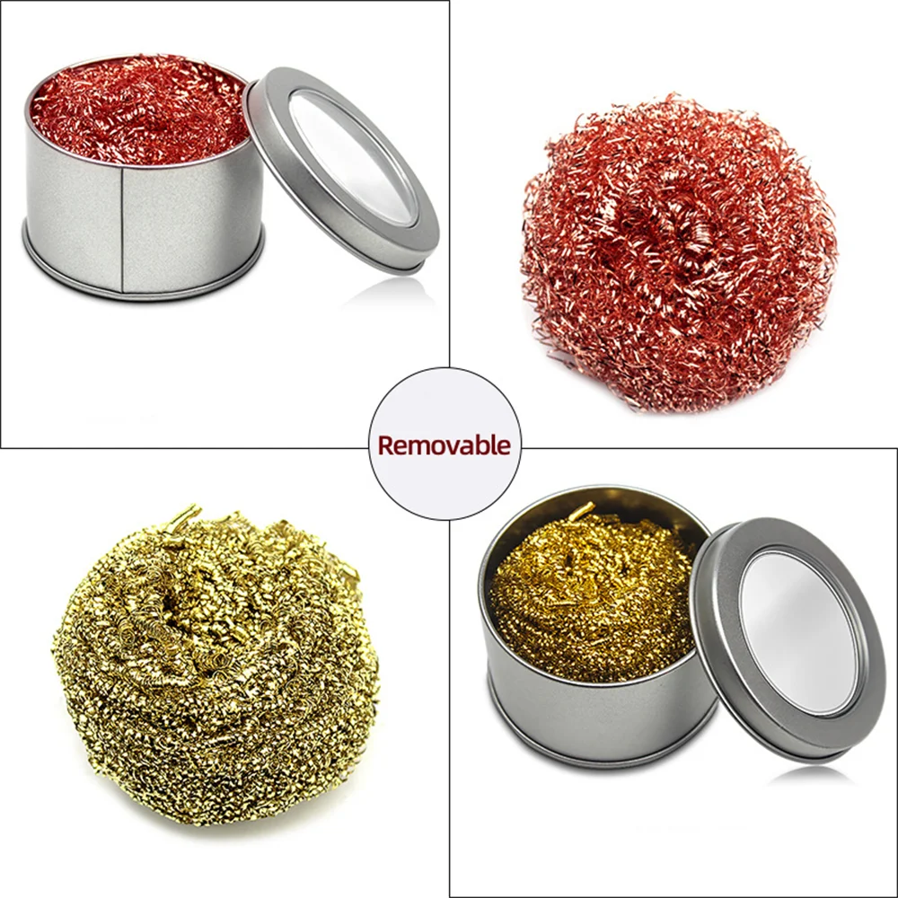 Soldering Iron Tip Cleaner Non-Slip Solder Tip Cleaning Wire Ball Tin Remove For Cleaning Soldering Irons And Tips