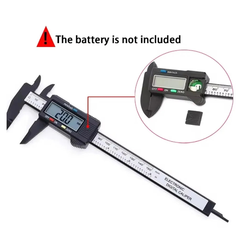 150mm 100mm Electronic Digital Caliper Carbon Fiber Dial Vernier Caliper Gauge Micrometer Measuring Tool Digital Ruler