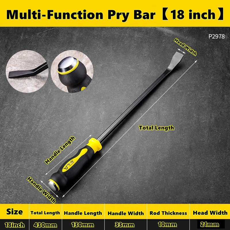 Multi-Function Long Pry Bar 8 12 18 24 inch Motorcycle Tire Crowbar Strike Cap Nail Puller Heavy Duty Car Repair Hand Tools CV-R
