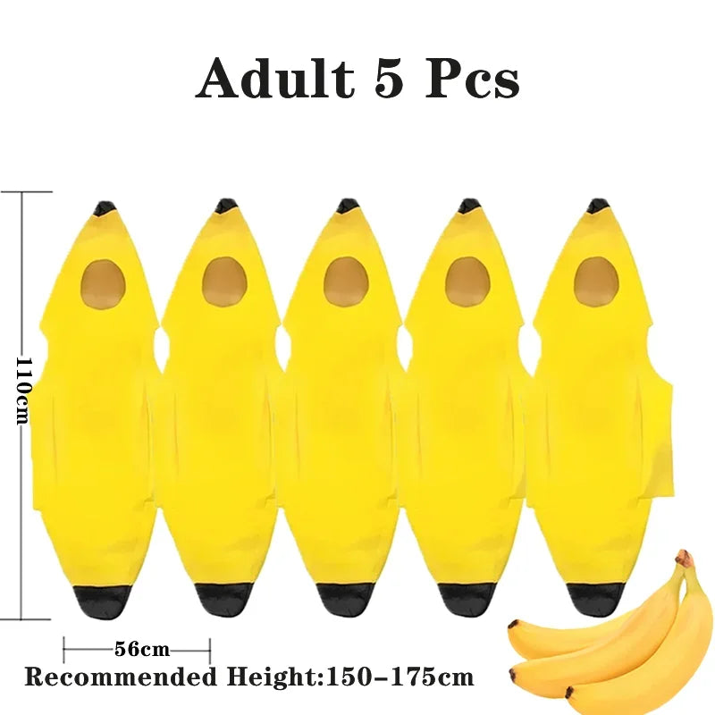 Child/Adult Banana Cosplay Halloween Christmas Costumes Performance Costume Fruit Banana Costume Performance Costume