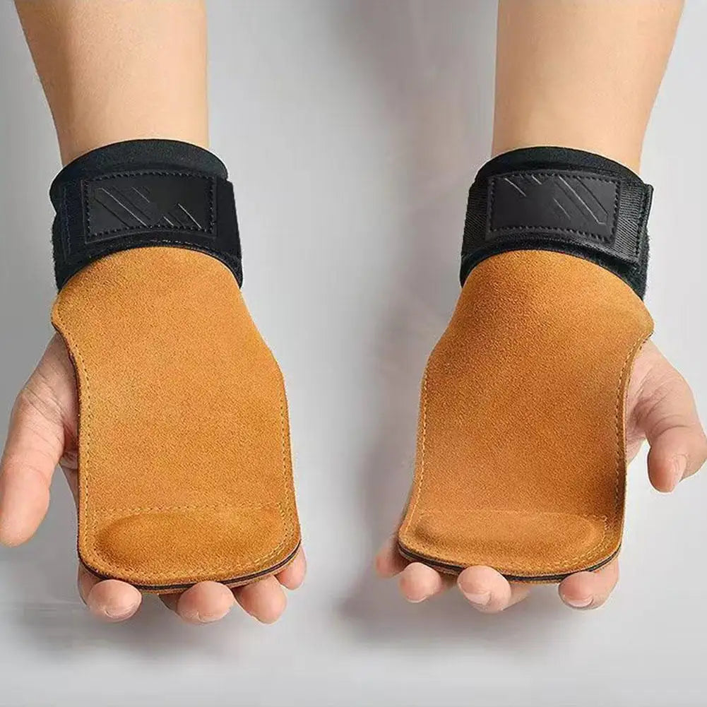 Cowhide Gym Gloves Grips Anti-Skid Weight Power Belt Pads Workout Gloves Belt Deadlift Crossfit Palm Lifting Fitness Protec S0H0