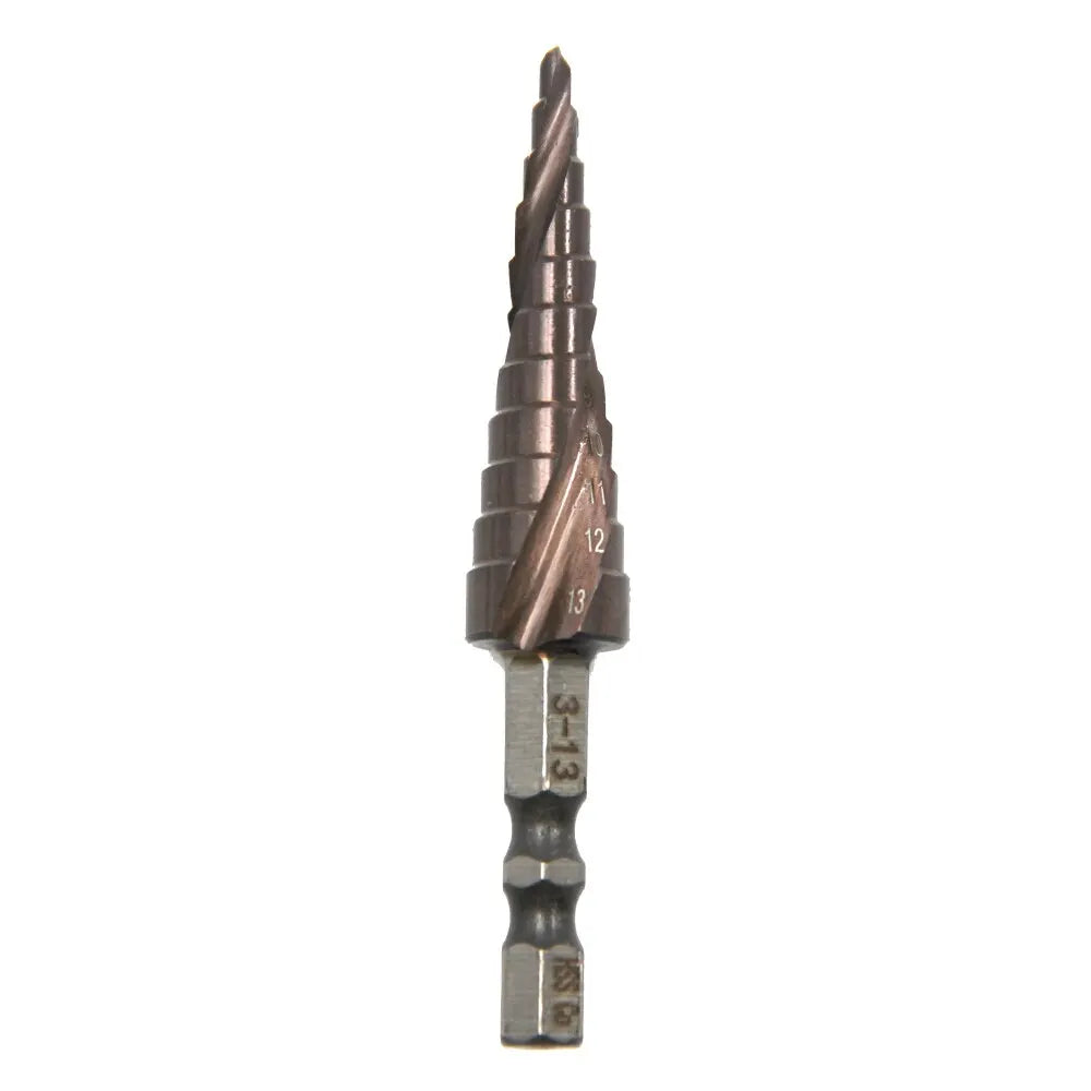 M35 Hexagonal Spiral 3-13mm Cobalt Containing Step Drill Stainless Steel Hole Opener Co Pagoda Drill Bit Cutting Tool