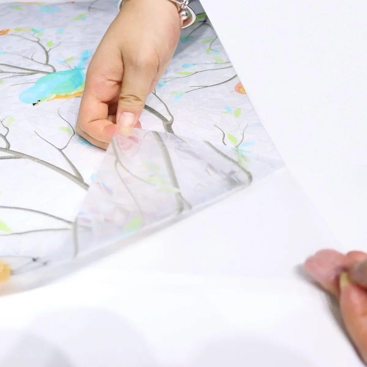 Rainbow Window Privacy Film,Hummingbirds Stained Glass Window Privacy Film and Stained Glass Window Stickers